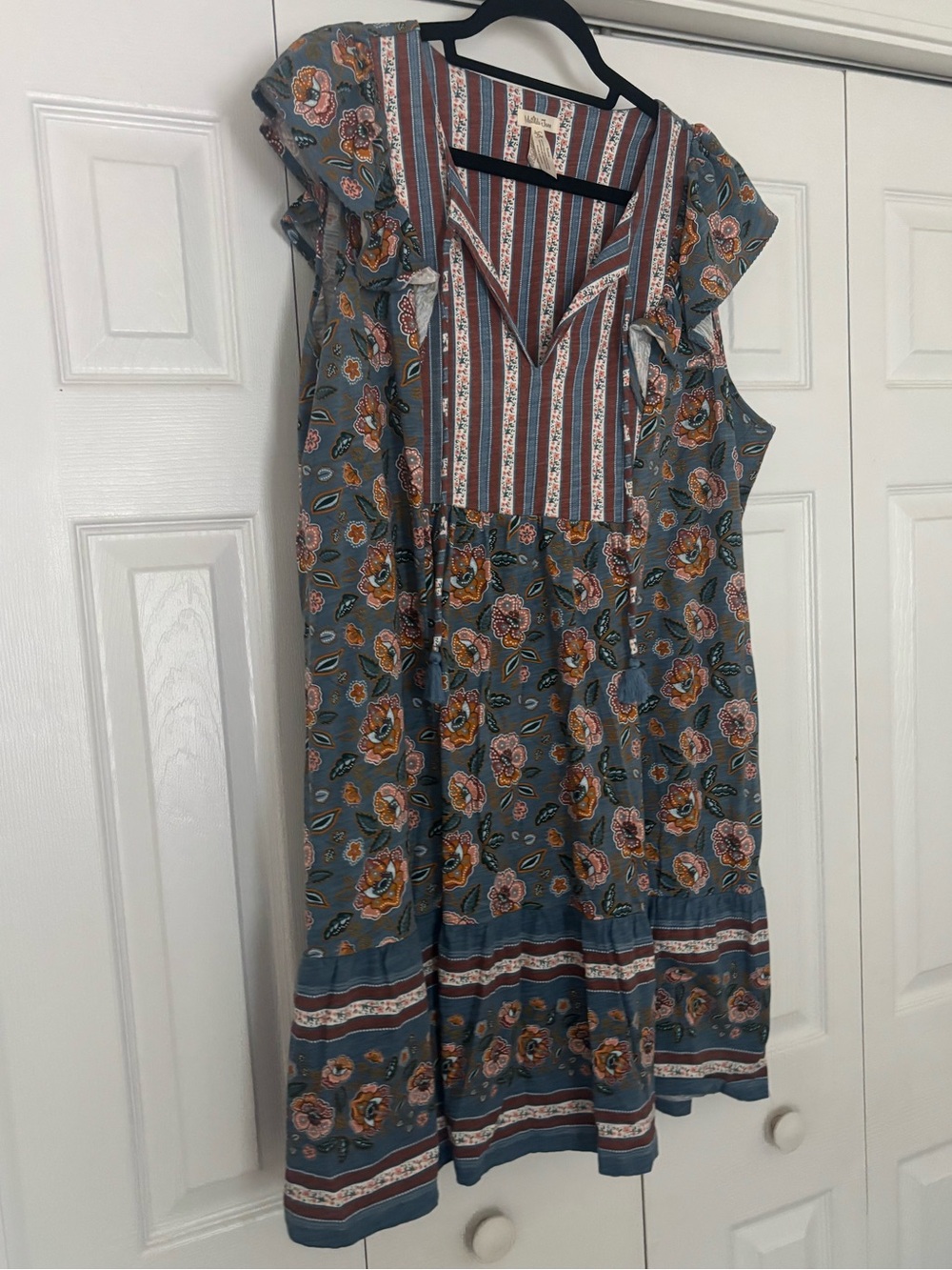 Matilda Jane "Heart to Heart" Pasture Blue Floral Flutter Sleeve Dress